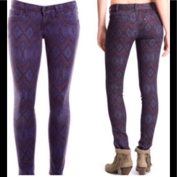 Free People Denim - Free People Aztec Tribal Print Skinny Jeans S-30